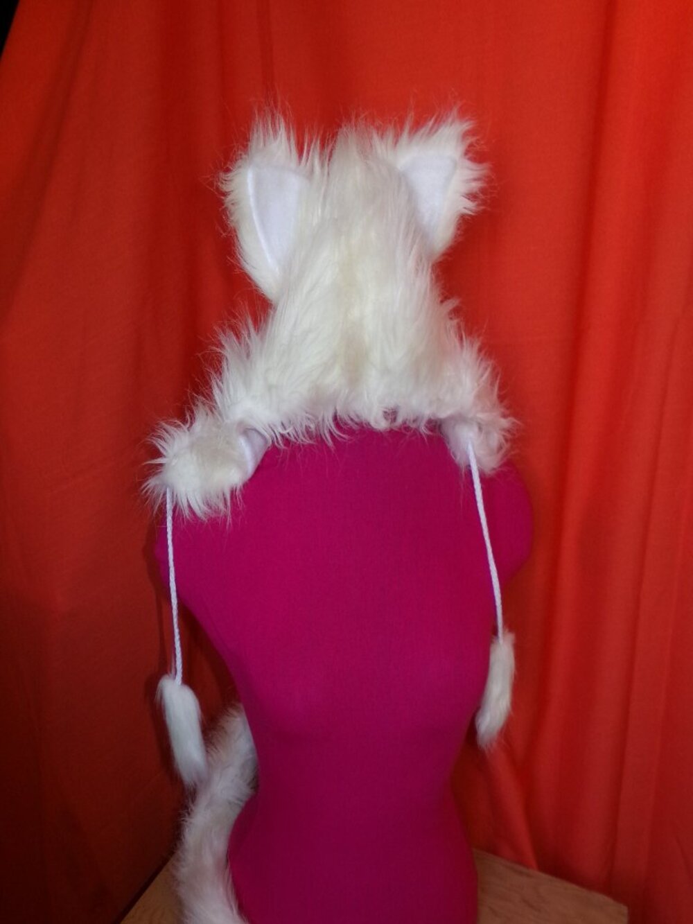 White Faux Fox Hat with Tail OS *Fundraiser Item*